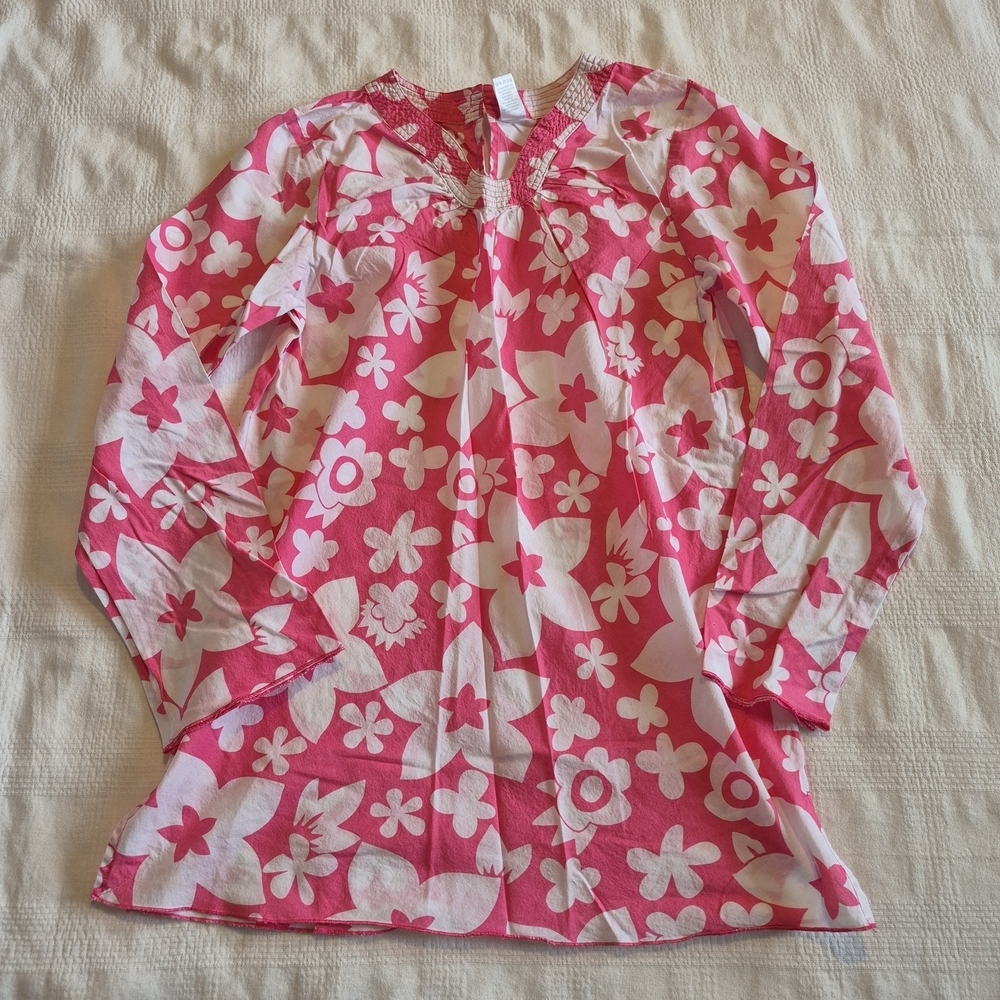 Mini Boden girls size 13-14 years pink and white tunic VVGUC